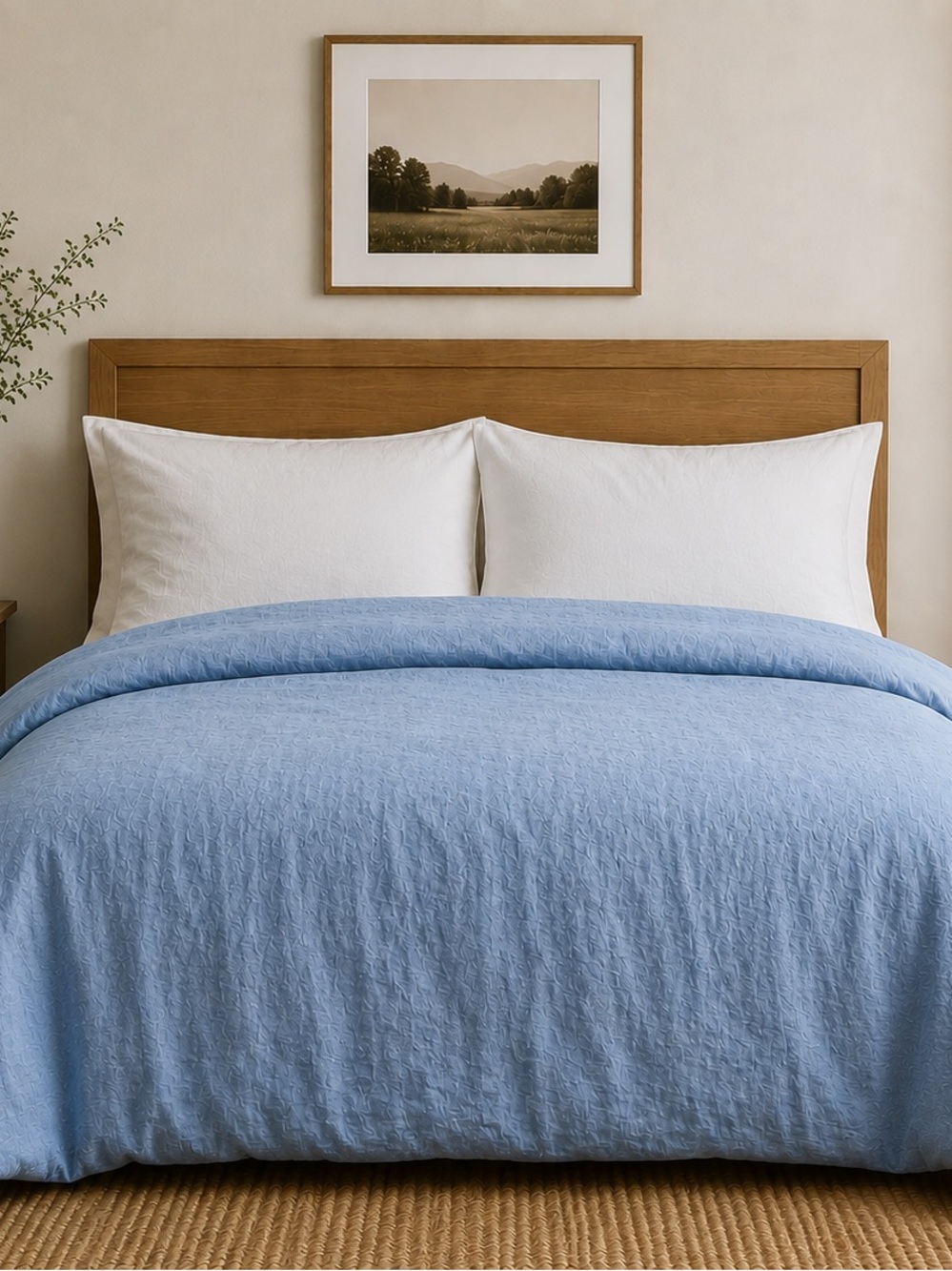 Pottery Barn 100% Linen Light Blue King Duvet Cover
